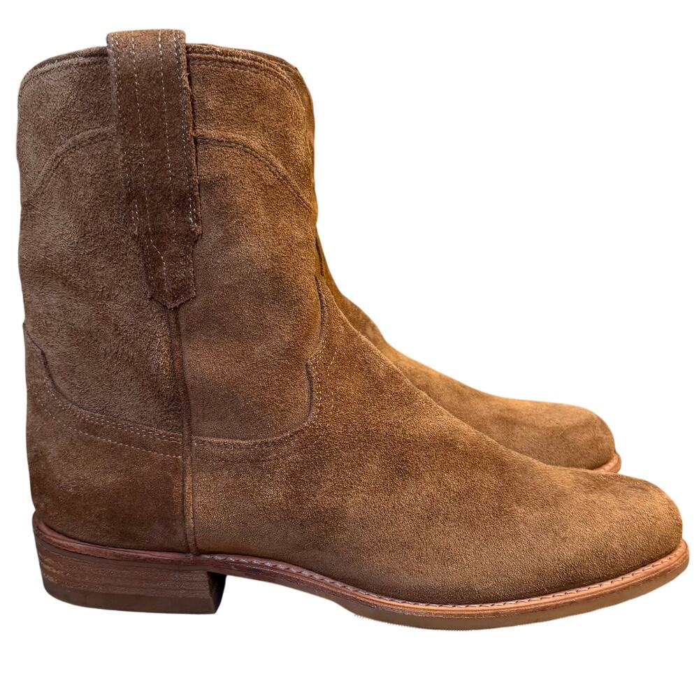 Tecovas The Dean Suede Leather Boots Zip-Up Handcrafted Mexico Men 11.5 EE Wide